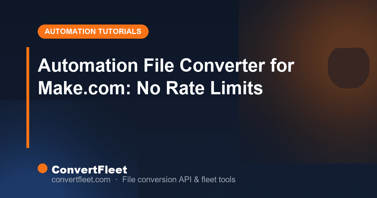 Automation File Converter for Make.com: 177+ Formats, Zero Fees