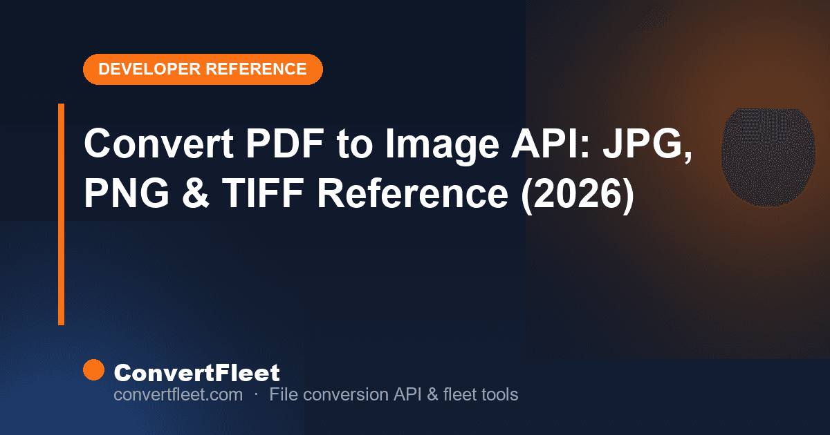 Convert PDF to Image API: JPG, PNG & TIFF Reference (2026)