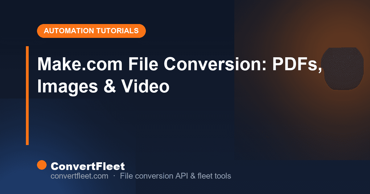 Make.com File Conversion: PDFs, Images & Video