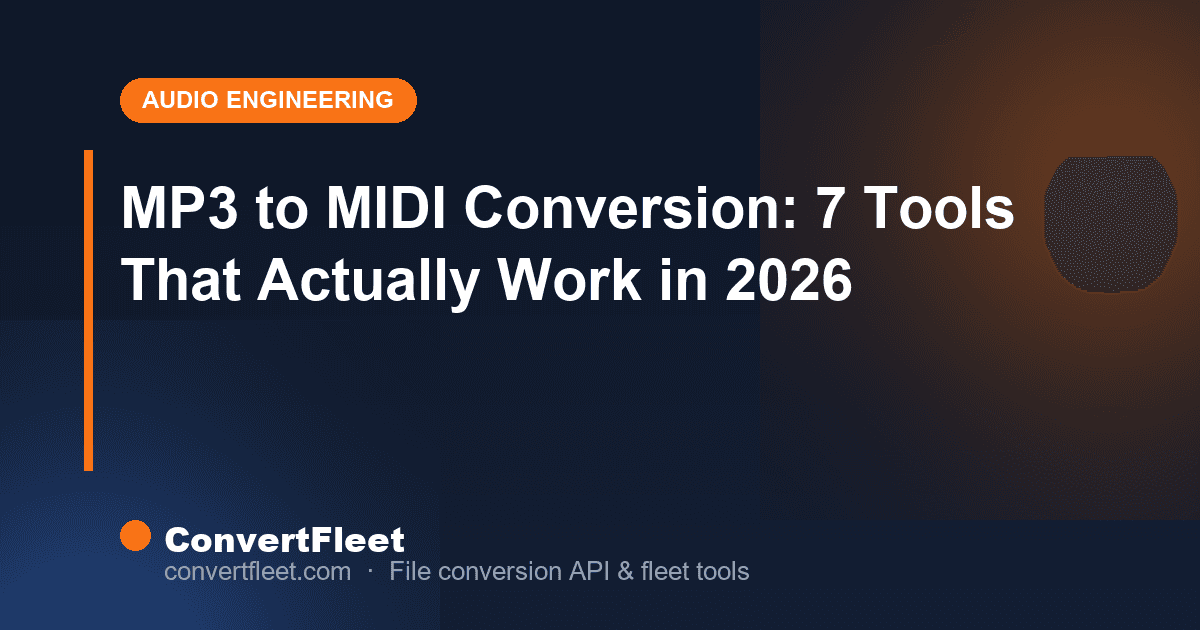MP3 to MIDI Conversion: 7 Tools That Actually Work in 2026