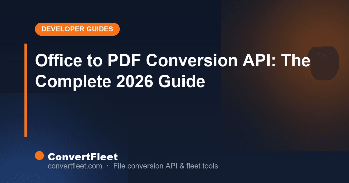 Office to PDF API: Word, Excel & PowerPoint at Scale