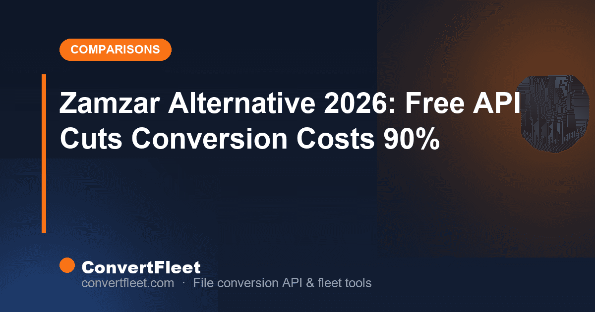 Zamzar Alternative 2026: Free API Cuts Conversion Costs 90%